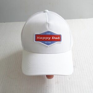 Happy Dad Hard Seltzer Trucker Hat White Snapback Mesh Back Logo Patch Cap